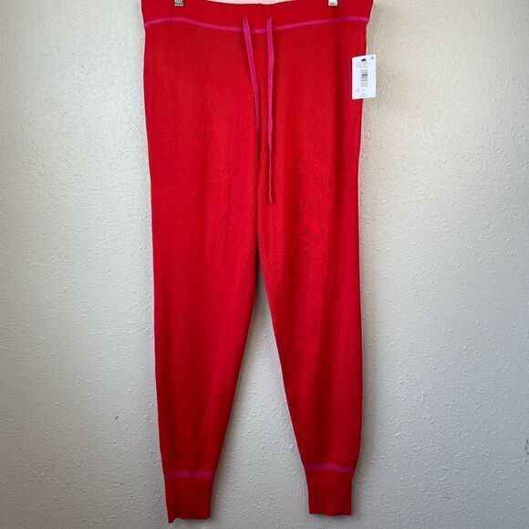 NWT Josie Natori Red and Pink Casual Pants Size L - Picture 1 of 6